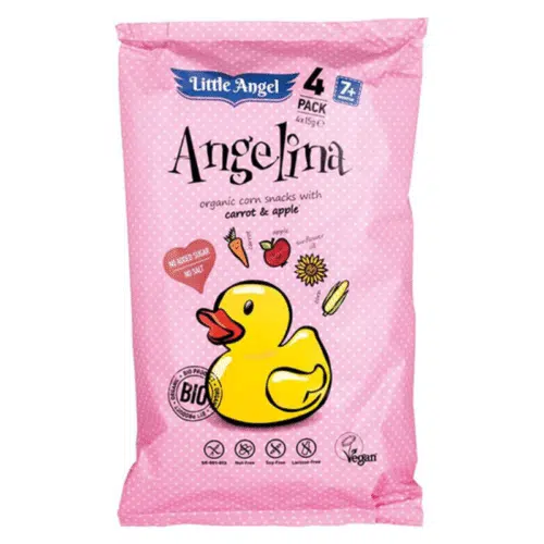 Little Angel Angelina Organic Corn Snacks With Carrot & Apple 60gm