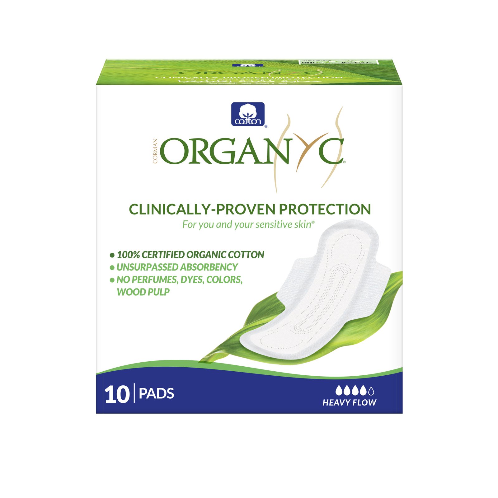 100 Organic Cotton Sanitary Pads Heavy Flow Night 10 Pcs Healthy 