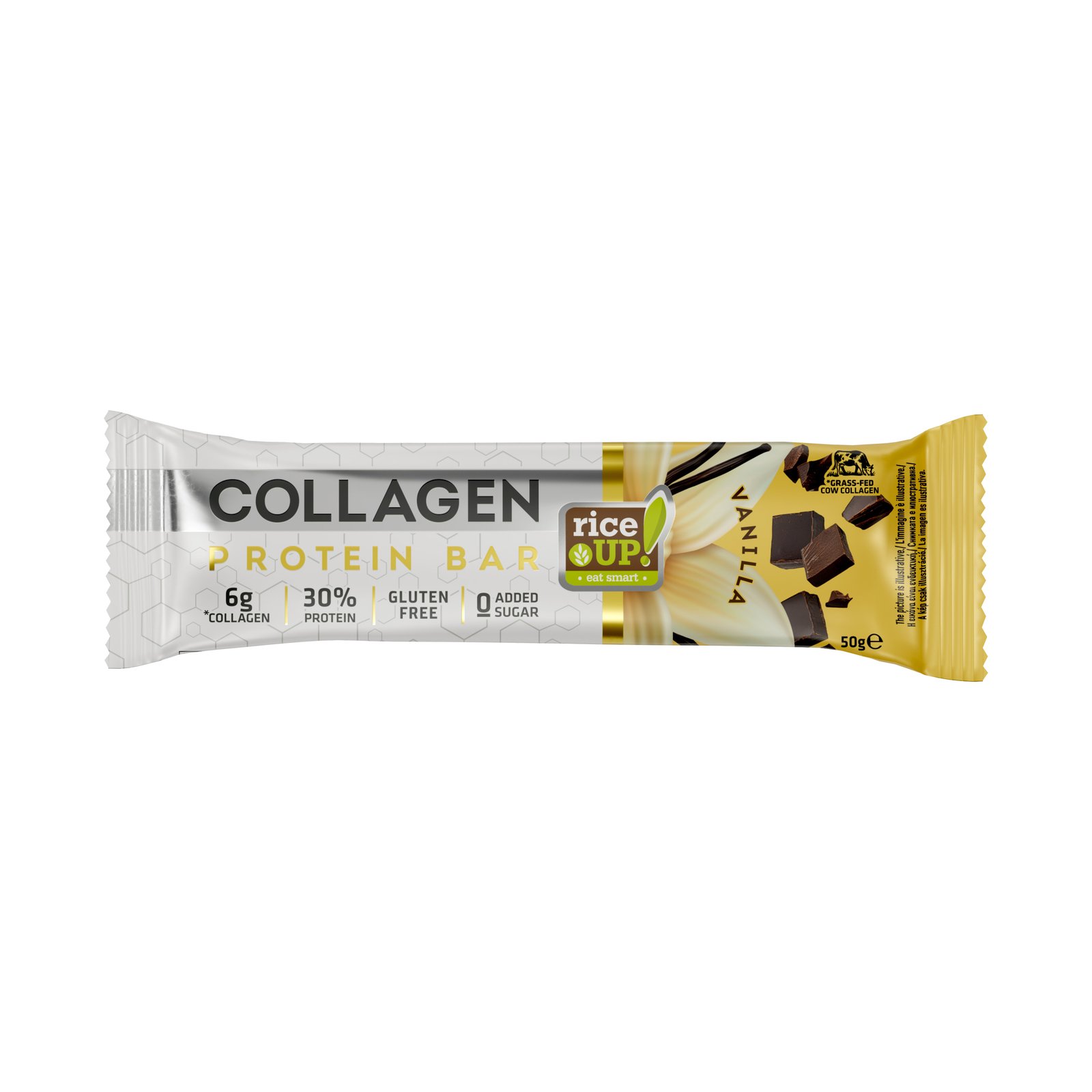 RiceUP! Collagen Protein bar Choco Vanilla 50g RiceUP! Collagen Protein bar Choco Vanilla 50g