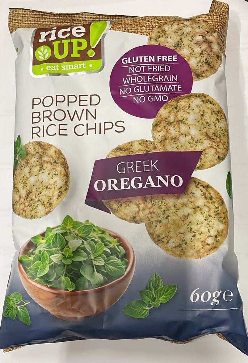 Rice Up Popped Brown Rice Chips With Oregano 60gm Rice Up Popped Brown Rice Chips With Oregano 60gm